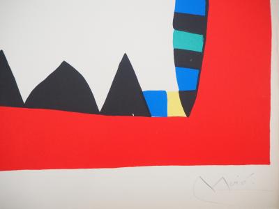 Joan MIRO : Lavis Rouge, 1961 - Grande lithographie originale signée au crayon 2