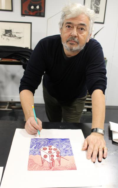 Hervé Di Rosa -   Un coup de dés  - Bois gravé originale - 2021 - Signé au crayon par l’artiste 2