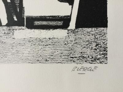 Roland BIERGE - Paysage à Saint-Bonnet-lès-Allier,1957 - Lithographie signée au crayon 2