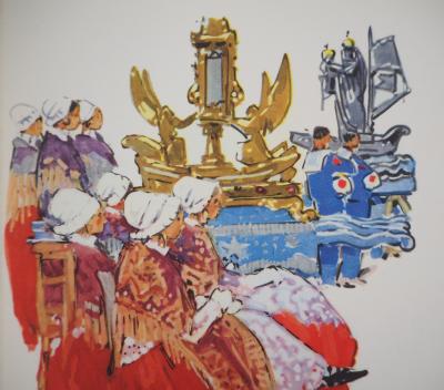 Mathurin MEHEUT : Bretagne, Hommage aux Marins, 1956 - Gravure signée 2