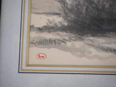Maximilien LUCE - Giverny : Bosquet près de Rolleboise - Dessin original signé 2
