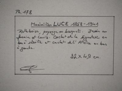Maximilien LUCE - Giverny : Bosquet près de Rolleboise - Dessin original signé 2
