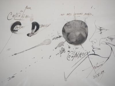 Pierre-Yves TREMOIS : Vision : Regard d’aigle, 1989 - Dessin à l’encre signé 2
