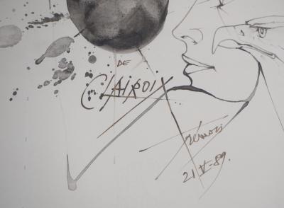 Pierre-Yves TREMOIS : Vision : Regard d’aigle, 1989 - Dessin à l’encre signé 2