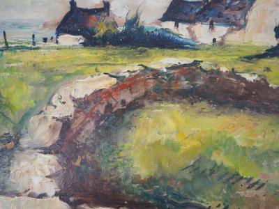 Charles PICART LE DOUX : Bretagne, Maisons en bord de mer - Peinture originale signée 2