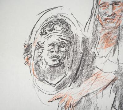Oskar KOKOSCHKA - Mythologie, Femme tenant un bouclier, 1962 - Lithographie originale signée 2
