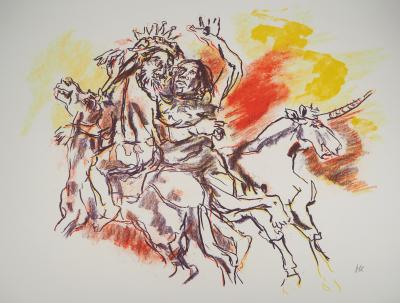 Oskar KOKOSCHKA - Le Roi, la jeune fille et la licorne, 1962 - Lithographie originale signée 2