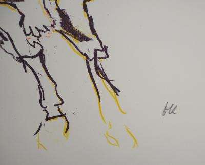 Oskar KOKOSCHKA - Le Roi, la jeune fille et la licorne, 1962 - Lithographie originale signée 2