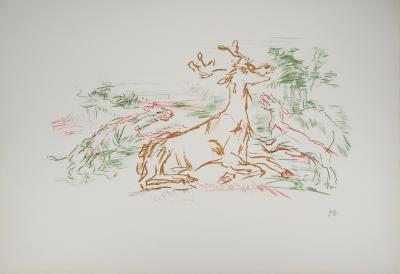 Oskar KOKOSCHKA - Die Hirschjagd, 1962 - Lithografie mit Bleistift signiert 2