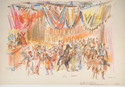 Oskar KOKOSCHKA - La Salle de bal, 1962 - Photolithographie signée 2