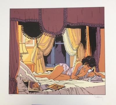 Philippe Francq - Largo Winch femme allongée - Sérigraphie signée 2