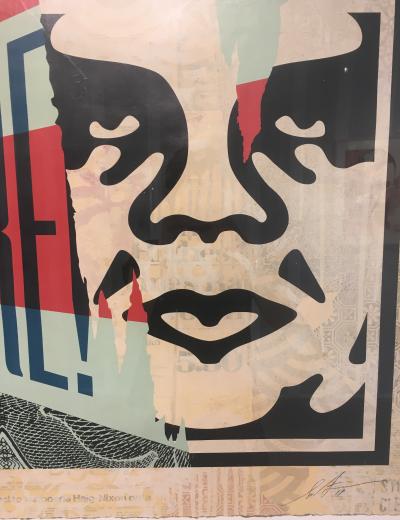 Shepard FAIREY - Beyond the streets billboard, 2018 - Sérigraphie et collage signée au crayon 2