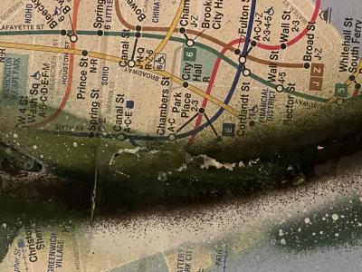 Tracy 168 - Batman, 2016 - Mixed media on subway map 2