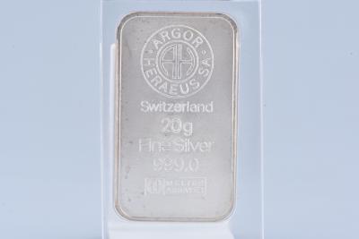 Lingot d’argent fin 999,0 20 grammes 2
