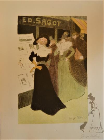 George BOTTINI - Chez le marchand d’estampes, 1898 - Lithographie signée au crayon 2