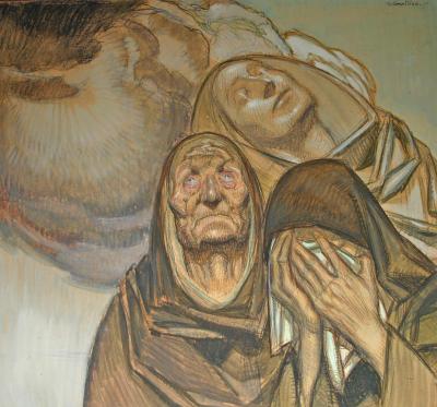Jean Georges CORNELIUS - 3ème Béatitude, 1940 - Huile sur carton 2