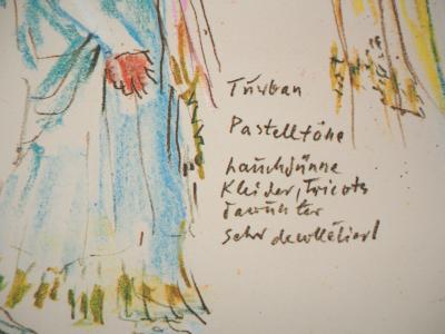 Oskar KOKOSCHKA - Projets de costumes pour le bal masqué, 1962 - Photolithographie signée 2