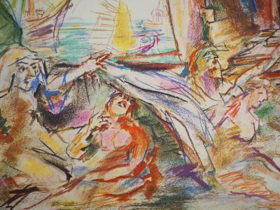 Oskar KOKOSCHKA - Maison de la voyante Ulrica avec le roi et Amelia, 1962 - Photolithographie signée 2