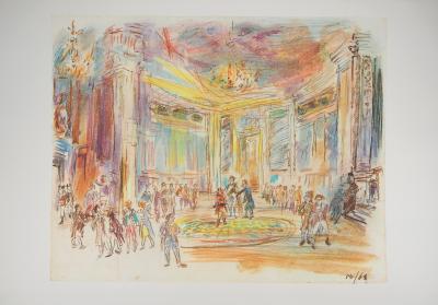 Oskar KOKOSCHKA - Salle du palais, 1962 - Photolithographie signée 2