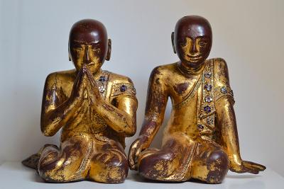Birmanie - Disciples de Bouddha, style Mandalay, XIXème siècle 2