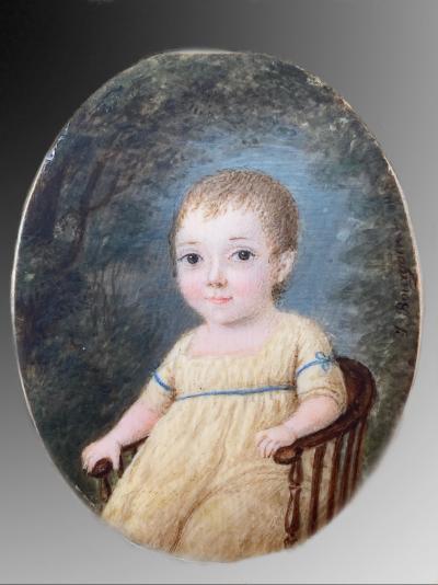 François-Jules BOURGOIN - Portrait de jeune garçon, circa 1800 - Miniature 2