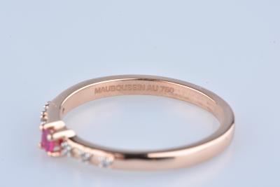 Bague Mauboussin en or rose, rubis et diamants 2