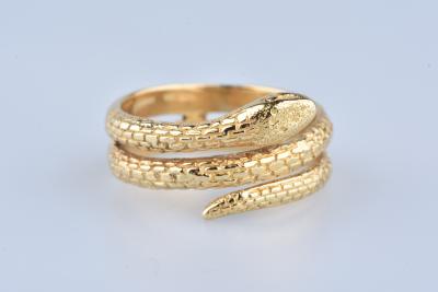 Bague en or jaune serpent 2