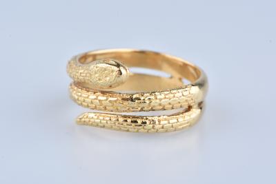 Bague en or jaune serpent 2