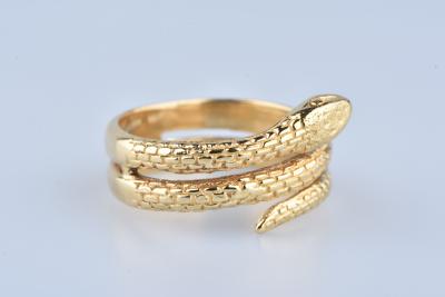 Bague en or jaune serpent 2