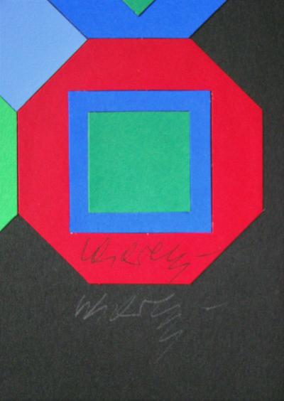 Victor VASARELY - Otto, 1978 - Collage signé au crayon 2