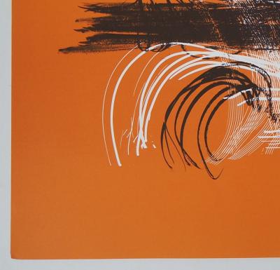 Hans HARTUNG - Composition abstraite 5 en orange, 1971 - Lithographie originale 2