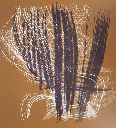 Hans HARTUNG - Composition abstraite W en brun, 1971 - Lithographie originale 2