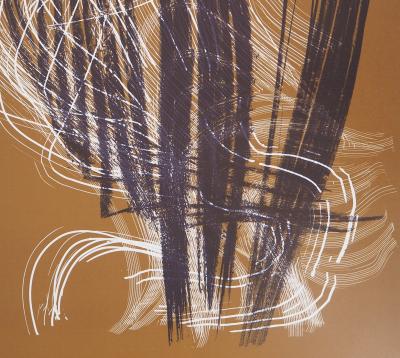 Hans HARTUNG - Composition abstraite W en brun, 1971 - Lithographie originale 2