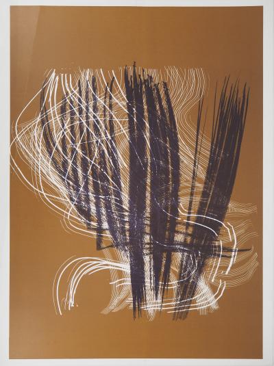 Hans HARTUNG - Composition abstraite W en brun, 1971 - Lithographie originale 2
