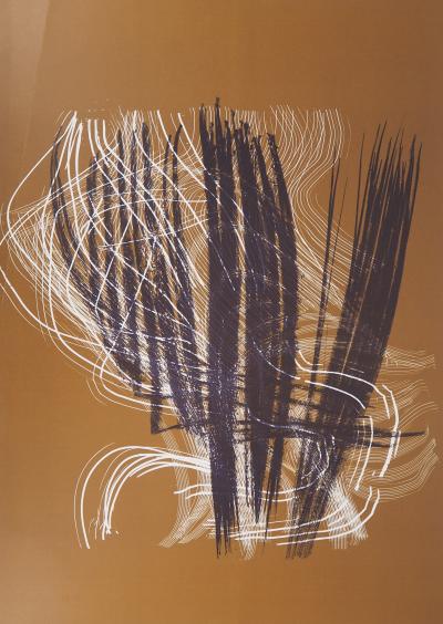 Hans HARTUNG - Composition abstraite W en brun, 1971 - Lithographie originale 2