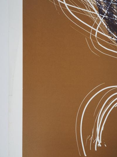 Hans HARTUNG - Composition abstraite W en brun, 1971 - Lithographie originale 2