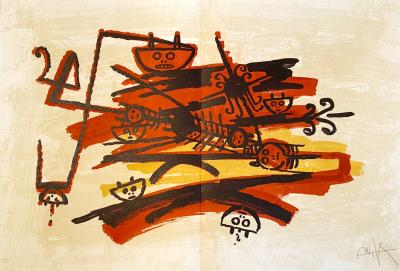 Wifredo LAM - El último viaje del buque fantasma XII - Signed Lithograph 2