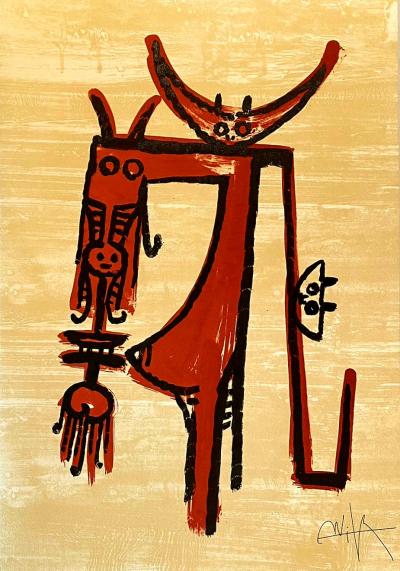 Wifredo LAM - El último viaje del buque fantasma VI - Lithographie signée 2