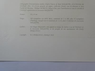 René MAGRITTE (d’après) - Souvenir de voyage -Lithographie 2