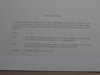 René MAGRITTE (d’après) -  L’Empire des Lumières - Lithographie 2
