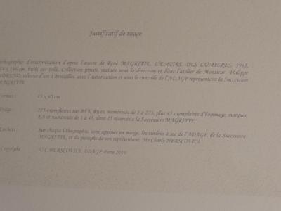 René MAGRITTE - L´Empire des Lumières - Lithographie - 2010 2