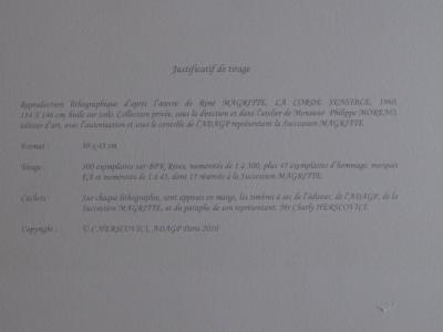 René MAGRITTE (d’après) - La Corde sensible  - Lithographie 2