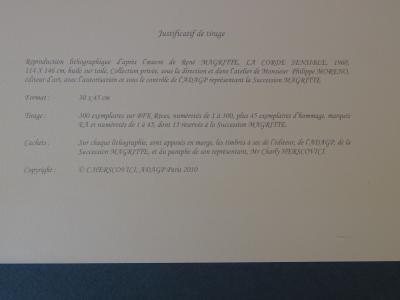 René MAGRITTE (d’après) - La Corde Sensible - Lithographie 2