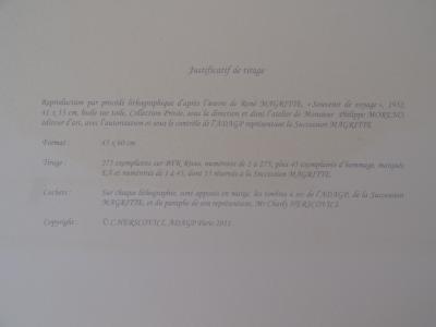 René MAGRITTE (d’après) - L’Entrée en Scène - Lithographie 2