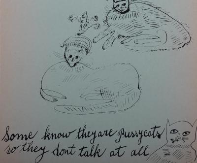 Andy WARHOL - 'Some know they are Pussycats so they dont talk at all', 1957 - Impression Offset 2