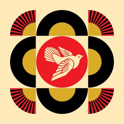 Shepard FAIREY (Obey) - Dove Geometric White - Sérigraphie signée au crayon 2