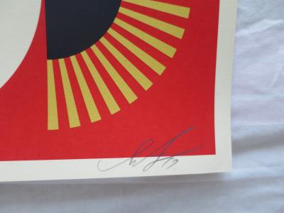 Shepard FAIREY (Obey) - Dove Geometric Red - Sérigraphie signée au crayon 2