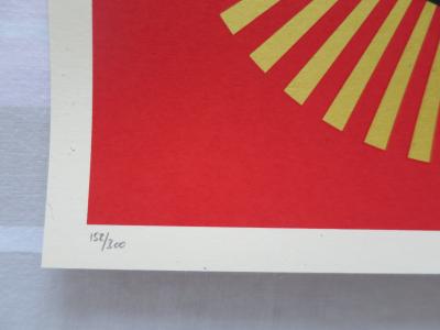 Shepard FAIREY (Obey) - Dove Geometric Red - Sérigraphie signée au crayon 2