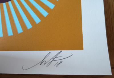 Shepard FAIREY (Obey) - Dove Geometric Orange - Sérigraphie signée au crayon 2