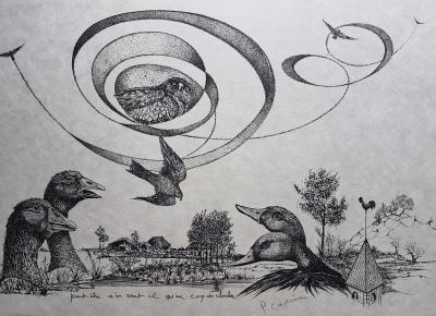 Pierre CADIOU - L’épervier - Gravure signée au crayon 2